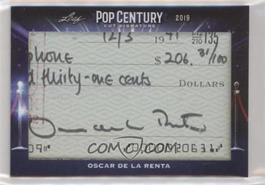 2019 Leaf Pop Century - Cut Signatures #PCC-OR1 - Oscar de la Renta