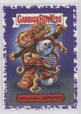 2019 Topps Garbage Pail Kids: Revenge of Oh, The Horror-ible - Horror Personality Stickers - Blood Splatter Purple #2b - Conflicting Carpenter