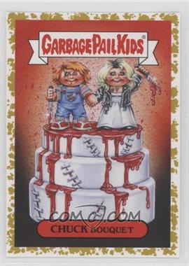 2019 Topps Garbage Pail Kids: Revenge of Oh, The Horror-ible - Slasher Film Stickers - Blood Splatter Gold #2a - Chuck Bouquet /50