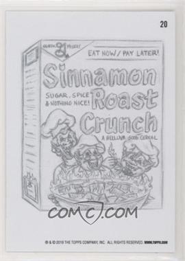2019 Topps Wacky Packages Old School Series 8 - On Demand [Base] - Pencil Roughs #20 - Sinnamon Roast Crunch