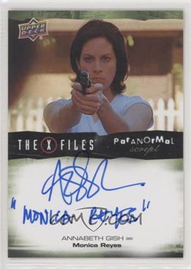 2019 Upper Deck X-Files: UFOs and Aliens - Paranormal Script - Inscription #A-AG - Annabeth Gish "Monica Reyes"