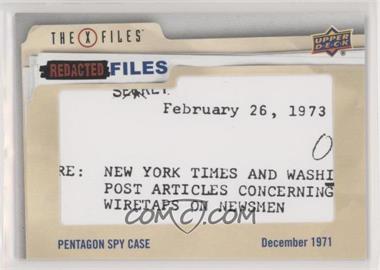 2019 Upper Deck X-Files: UFOs and Aliens - Redacted Files #FBI-13 - Level One - Pentagon Spy Case