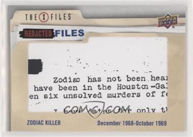 2019 Upper Deck X-Files: UFOs and Aliens - Redacted Files #FBI-16 - Level One - Zodiac Killer