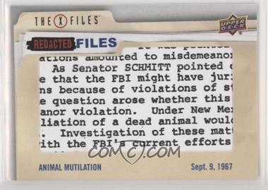 2019 Upper Deck X-Files: UFOs and Aliens - Redacted Files #FBI-22 - Level Two - Animal Mutilation