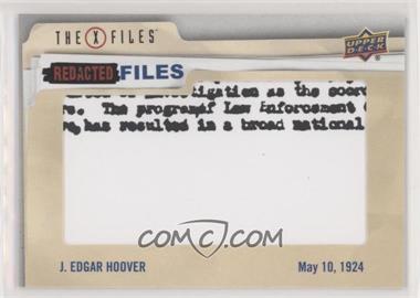 2019 Upper Deck X-Files: UFOs and Aliens - Redacted Files #FBI-7 - Level One - J. Edgar Hoover