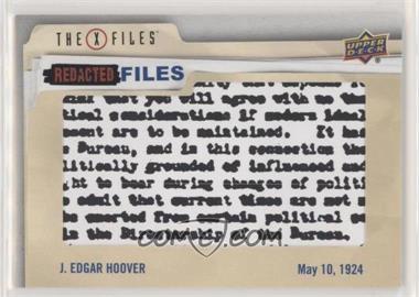 2019 Upper Deck X-Files: UFOs and Aliens - Redacted Files #FBI-7 - Level One - J. Edgar Hoover