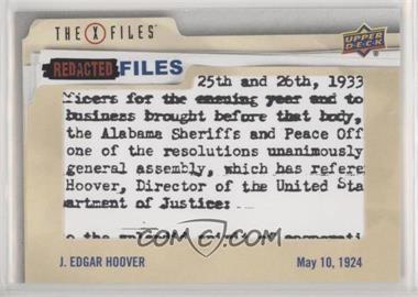 2019 Upper Deck X-Files: UFOs and Aliens - Redacted Files #FBI-7 - Level One - J. Edgar Hoover