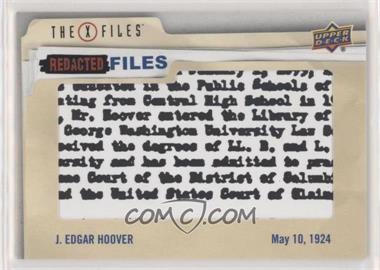 2019 Upper Deck X-Files: UFOs and Aliens - Redacted Files #FBI-7 - Level One - J. Edgar Hoover