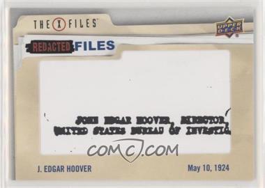 2019 Upper Deck X-Files: UFOs and Aliens - Redacted Files #FBI-7 - Level One - J. Edgar Hoover