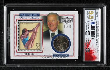 2020 Decision 2020 - Pieces of America Quarter/Stamp Set #POA-01.1 - Joe Biden /20 [HGA 9.5 GEM MINT]