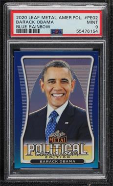 2020 Leaf Metal Political Edition - [Base] - Blue Prismatic #PE-02 - Barack Obama /25 [PSA 9 MINT]