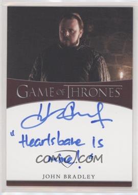 2020 Rittenhouse Game of Thrones The Complete Series - Inscription Autographs #_JOBR.1 - John Bradley as Samwell Tarly ("Heartsbane is mine!")