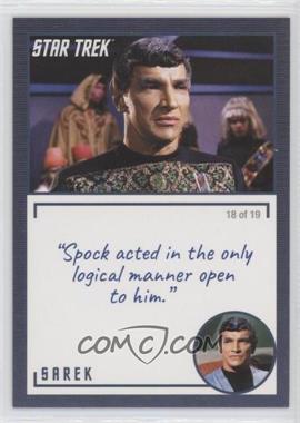 2020 Rittenhouse Star Trek: The Original Series Archives and Inscriptions - [Base] #60.18 - Sarek ("Spock acted in the…")