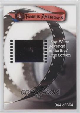 2021 Historic Autographs Famous Americans - Film Clips #_SWRS - "Star Wars: Revenge of the Sith" Title Screen /364