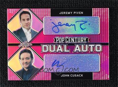2021 Leaf Metal Pop Century - Dual Autographs - Pink Rainbow #DA-05 - Jeremy Piven, John Cusack /6