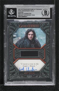 2021 Rittenhouse Game of Thrones The Iron Anniversary Series 1 - Costume Relic Quote #QC3.6 - Jon Snow ("I swore a vow to the Night's Watch") [BAS BGS Authentic]