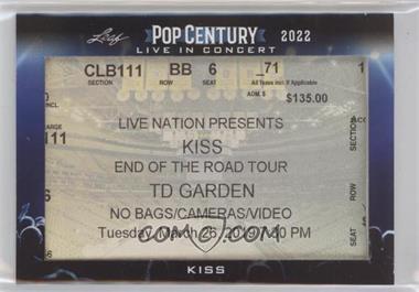 2022 Leaf Metal Pop Century - Live In Concert Ticket Relics #LIC-133 - Kiss