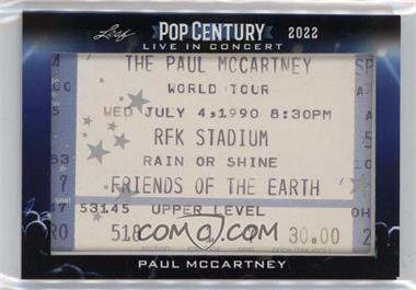 2022 Leaf Metal Pop Century - Live In Concert Ticket Relics #LIC-169 - Paul McCartney