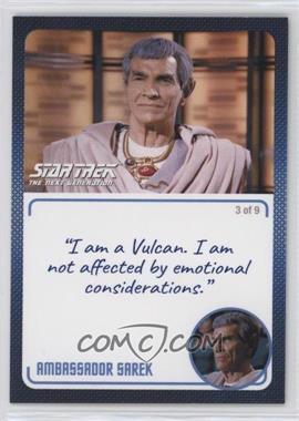 2022 Rittenhouse Star Trek: The Next Generation Archives and Inscriptions - [Base] #19.3 - Ambassador Sarek ("I am a Vulcan. I am not affected by emotional considerations.")