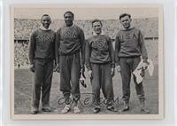 Jesse Owens, Ralph Metcalfe, Foy Draper, Frank Wykoff