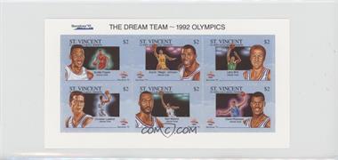 1992 St. Vincent Gold Medal Winners Stamps - [Base] #_PJBLMR - Scottie Pippen, Magic Johnson, Larry Bird, Christian Laettner, Karl Malone, David Robinson