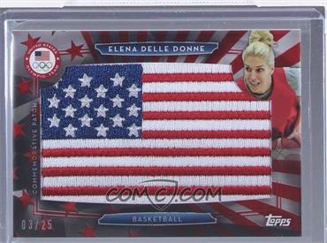 2016 Topps U.S. Olympic & Paralympic Team and Hopefuls - U.S. Flag Commemorative Patches - Red #USAF-ED - Elena Delle Donne /25