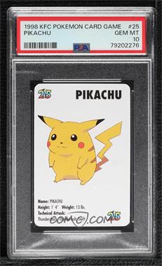 1998 Pokemon KFC Mini Cards - [Base] #25 - Pikachu [PSA 10 GEM MT]