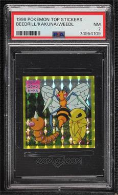 1998 Pokemon Topsun Original Series Stickers - [Base] - Japanese Prizm #013/014/015 - Weedle, Kakuna and Beedrill [PSA 7 NM]