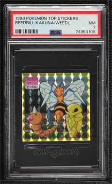 1998 Pokemon Topsun Original Series Stickers - [Base] - Japanese Prizm #013/014/015 - Weedle, Kakuna and Beedrill [PSA 7 NM]