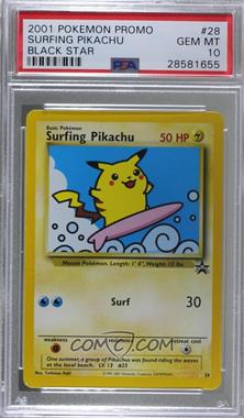 1999-2003 Pokemon Wizards of the Coast - Exclusive Black Star Promos #28.1 - Surfing Pikachu [PSA 10 GEM MT]