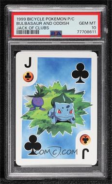 1999 Bicycle Pokemon Playing Cards - [Base] #JC - Bulbasaur, Oddish [PSA 10 GEM MT]