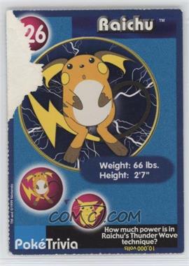 1999 Burger King Master Trainer Collection - [Base] #26 - Raichu (Collectible Movie Scene #2) [Poor to Fair]