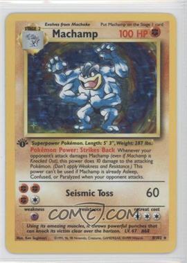 1999 Pokemon Base Set - [Base] - 1st Edition #8.1 - Machamp (Starter Deck Holo)