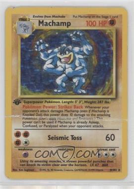 1999 Pokemon Base Set - [Base] - 1st Edition #8.1 - Machamp (Starter Deck Holo) [Poor to Fair]