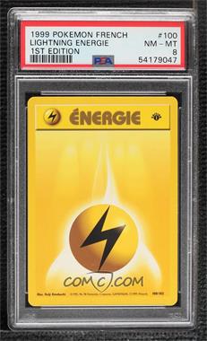 1999 Pokemon Base Set - [Base] - French 1st Edition #100 - Lightning Energy [PSA 8 NM‑MT]