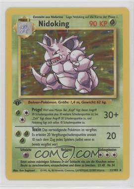 1999 Pokemon Base Set - [Base] - German 1st Edition #11 - Nidoking