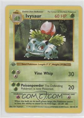 1999 Pokemon Base Set - [Base] - Shadowless 1st Edition #30 - Ivysaur