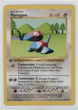 1999 Pokemon Base Set - [Base] - Shadowless 1st Edition #39 - Porygon