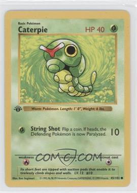 1999 Pokemon Base Set - [Base] - Shadowless 1st Edition #45 - Caterpie