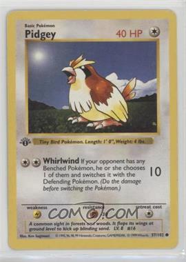 1999 Pokemon Base Set - [Base] - Shadowless 1st Edition #57 - Pidgey