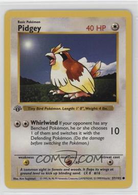 1999 Pokemon Base Set - [Base] - Shadowless 1st Edition #57 - Pidgey