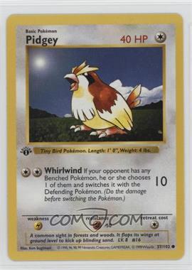 1999 Pokemon Base Set - [Base] - Shadowless 1st Edition #57 - Pidgey