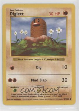 1999 Pokemon Base Set - [Base] - Shadowless #47 - Diglett [EX to NM]