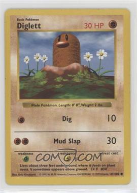 1999 Pokemon Base Set - [Base] - Shadowless #47 - Diglett [EX to NM]