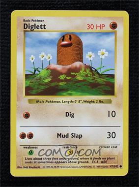 1999 Pokemon Base Set - [Base] - Shadowless #47 - Diglett [COMC RCR Near Mint‑Mint+]