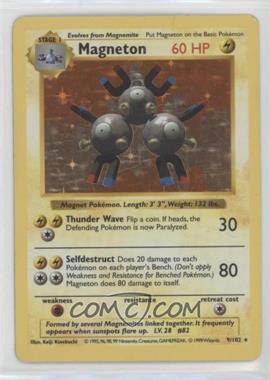 1999 Pokemon Base Set - [Base] - Shadowless #9 - Holo - Magneton [Good to VG‑EX]