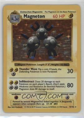 1999 Pokemon Base Set - [Base] - Shadowless #9 - Holo - Magneton [Good to VG‑EX]