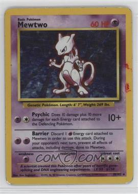 1999 Pokemon Base Set - [Base] - Unlimited #10 - Holo - Mewtwo [Poor to Fair]