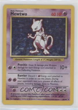 1999 Pokemon Base Set - [Base] - Unlimited #10 - Holo - Mewtwo