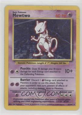 1999 Pokemon Base Set - [Base] - Unlimited #10 - Holo - Mewtwo [Poor to Fair]